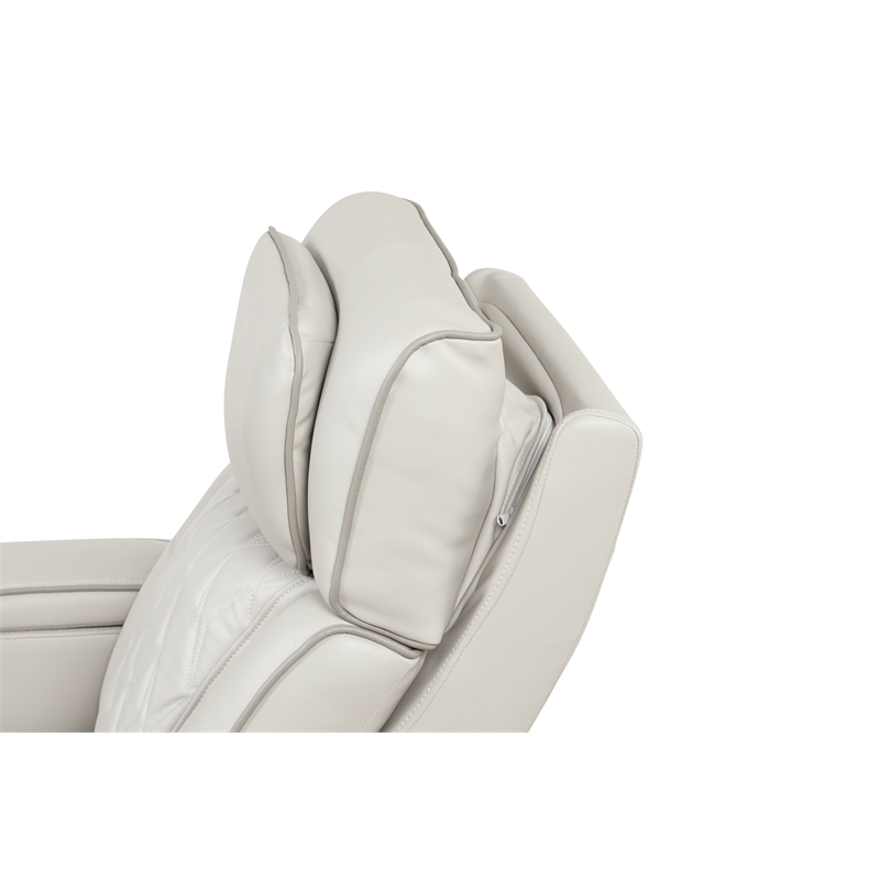 Fortuner Modern Style  Recliner Chair Made with Faux Leather and Wood in Beige
