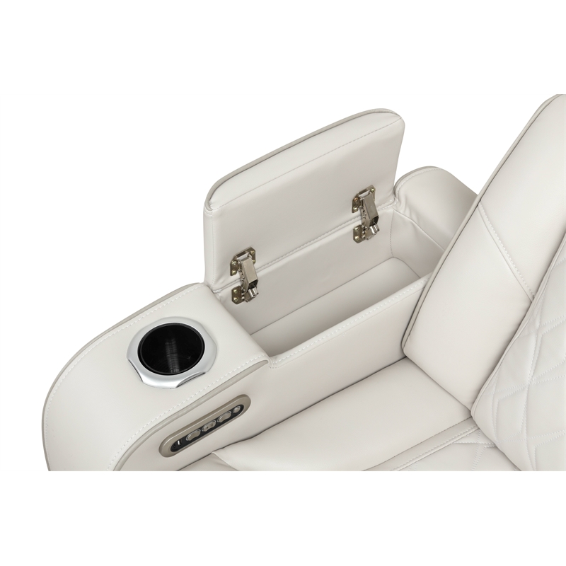 Fortuner Modern Style  Recliner Chair Made with Faux Leather and Wood in Beige