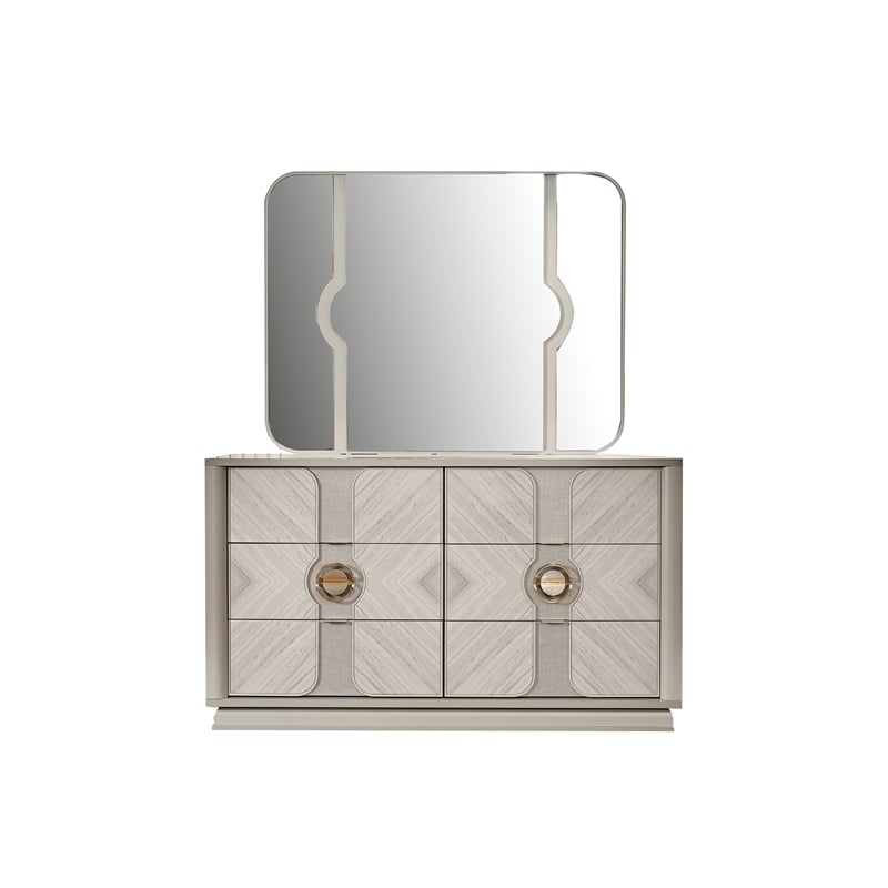 Eternity Traditional Style Queen 4PC Bedroom set made with Wood in Beige