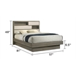 Gem Modern Style Full 5PC Bedroom Set Made with wood in light Beige & Brown