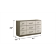 Gem Modern Style Full 5PC Bedroom Set Made with wood in light Beige & Brown