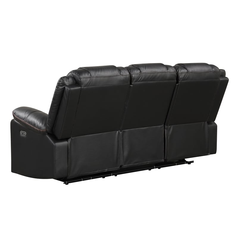 Challenger Modern LED Recliner Sofa made with wood and metal frame in Black