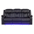 Challenger Modern LED Recliner Sofa made with wood and metal frame in Black