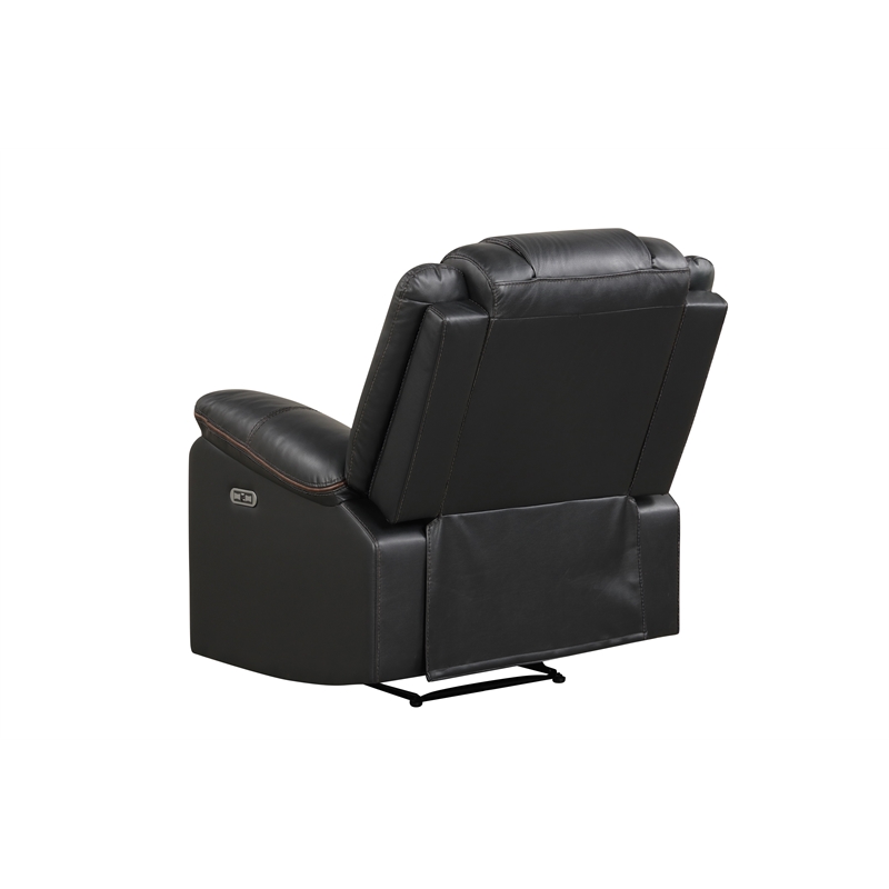 Challenger Modern LED Recliner Chair made with wood and metal frame in Black