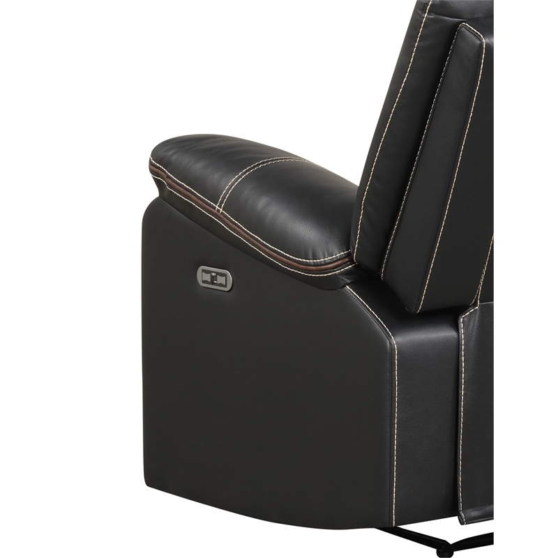 Challenger Modern LED Recliner Chair made with wood and metal frame in Black