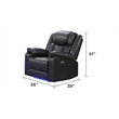 Challenger Modern LED Recliner Chair made with wood and metal frame in Black