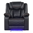 Challenger Modern LED Recliner Chair made with wood and metal frame in Black