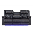Challenger Modern 2PC (Sofa&Loveseat) made with wood and metal frame in Black