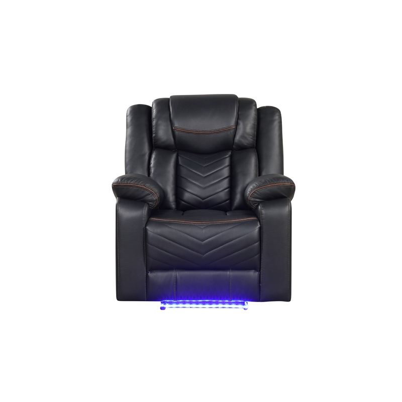 Challenger Modern 3PC(Sofa & Loveseat & Chair)made with metal frame in Black