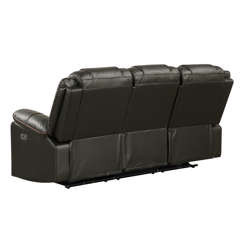 Challenger Modern LED Recliner Sofa made with wood and metal frame in Gray