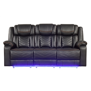 Challenger Modern LED Recliner Sofa made with wood and metal frame in Gray