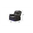 Challenger Modern LED Recliner Chair made with wood and metal frame in Gray