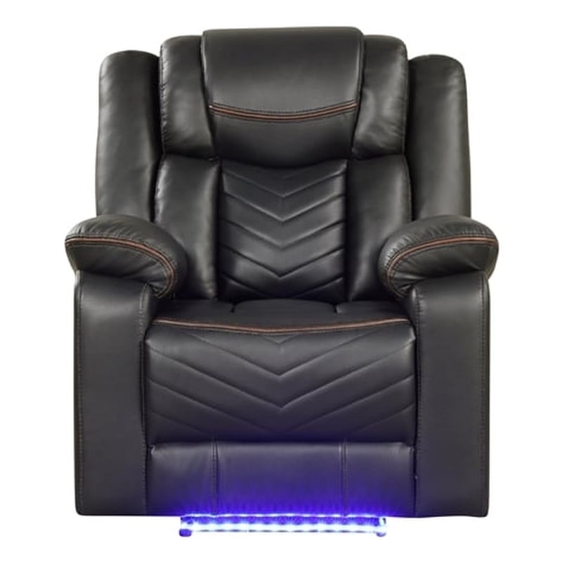 Challenger Modern LED Recliner Chair made with wood and metal frame in Gray