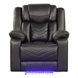 Challenger Modern LED Recliner Chair made with wood and metal frame in Gray