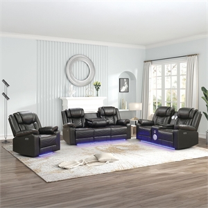 Challenger Modern 3PC(Sofa & Loveseat & Chair)made with metal frame in Gray