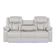 Challenger Modern LED Recliner Sofa made with wood and metal frame in Beige