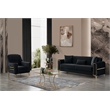 Melody Contemporary Chair made with wood and Velvet in Black