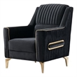 Melody Contemporary Chair made with wood and Velvet in Black