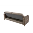 Melody Contemporary Sofa made with wood and Velvet in Taupe