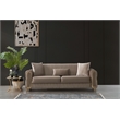 Melody Contemporary Sofa made with wood and Velvet in Taupe