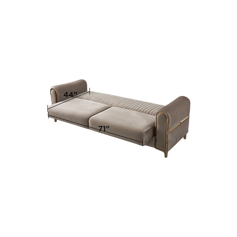 Melody Contemporary 2pc(Sofa Loveseat) made with wood in Taupe