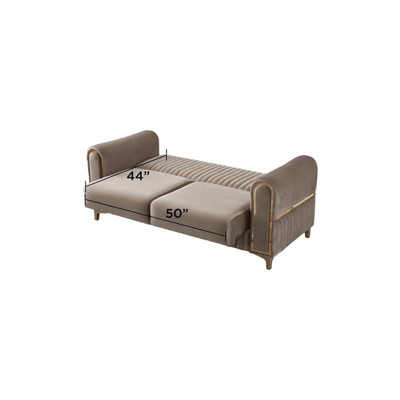 Melody Contemporary 2pc(Sofa Loveseat) made with wood in Taupe