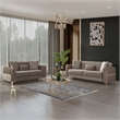 Melody Contemporary 2pc(Sofa Loveseat) made with wood in Taupe