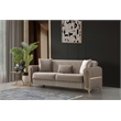 Melody Contemporary 2pc(Sofa Loveseat) made with wood in Taupe