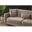 Melody Contemporary 2pc(Sofa Loveseat) made with wood in Taupe