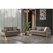 Melody Contemporary 2pc(Sofa Loveseat) made with wood in Taupe