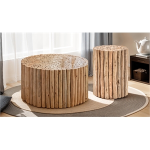 Modern T1009-32 Coffee Table & ET1009-16 End Table Natural