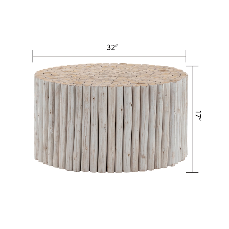 T1009-32 Wood Coffee Table & ET1009-16 Wood End Table in White