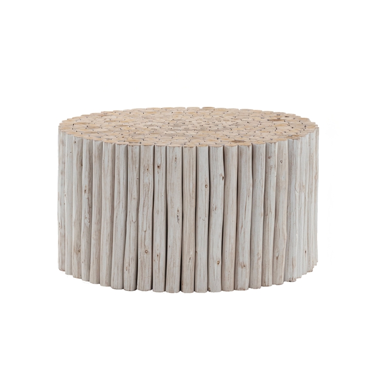 T1009-32 Wood Coffee Table & ET1009-16 Wood End Table in White