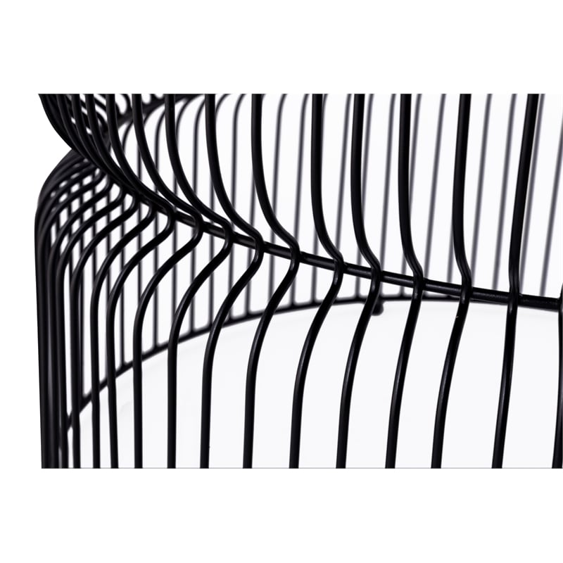 CT901 Round Coffee Table made with metal and Tempered Glass Top Black