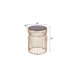 ET-901 END Table made with metal and Tempered Glass Top Gold