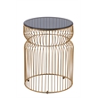 ET-901 END Table made with metal and Tempered Glass Top Gold
