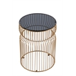 ET-901 END Table made with metal and Tempered Glass Top Gold