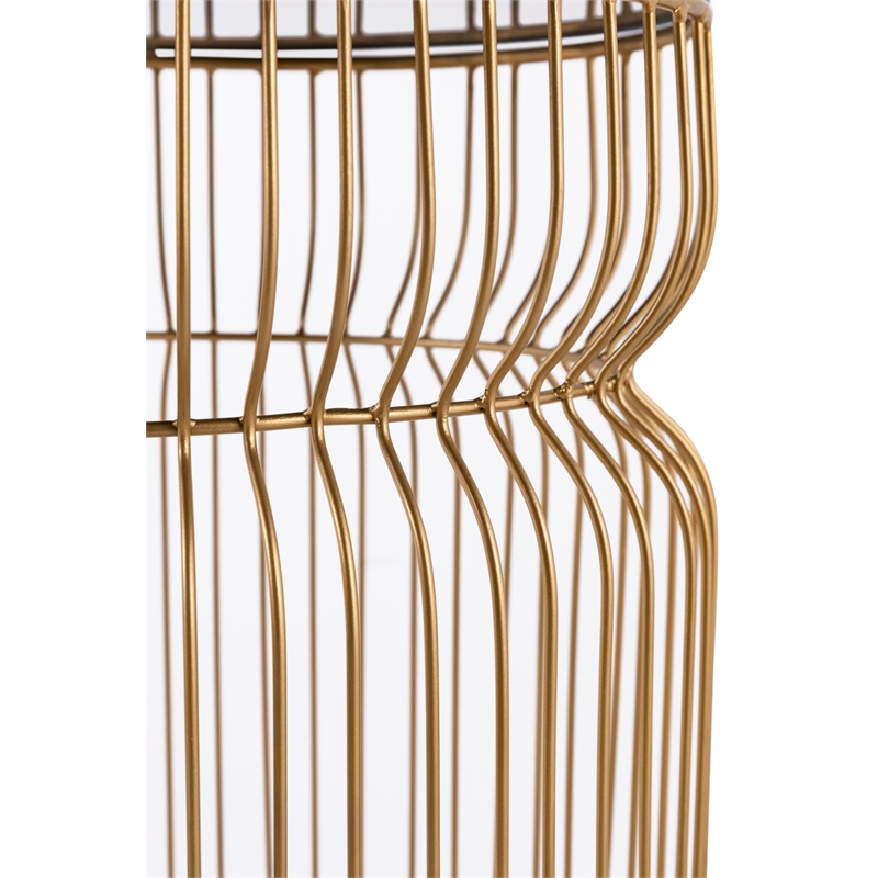 ET-901 END Table made with metal and Tempered Glass Top Gold