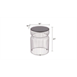 ET-901 END Table made with metal and Tempered Glass Top Silver