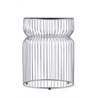 ET-901 END Table made with metal and Tempered Glass Top Silver