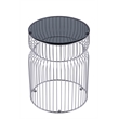 ET-901 END Table made with metal and Tempered Glass Top Silver