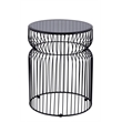 ET-901 END Table made with metal and Tempered Glass Top Black