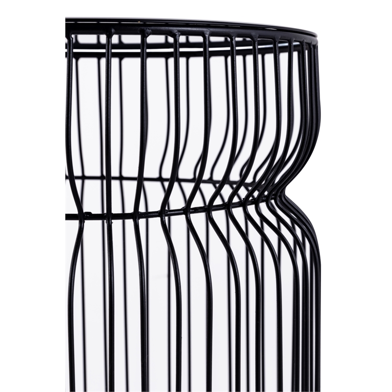 ET-901 END Table made with metal and Tempered Glass Top Black