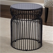 ET-901 END Table made with metal and Tempered Glass Top Black