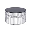 T901 Coffee and End Table Set made with metal and Tempered Glass Top Silver