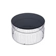 T901 Coffee and End Table Set made with metal and Tempered Glass Top Silver