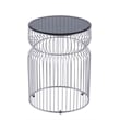 T901 Coffee and End Table Set made with metal and Tempered Glass Top Silver