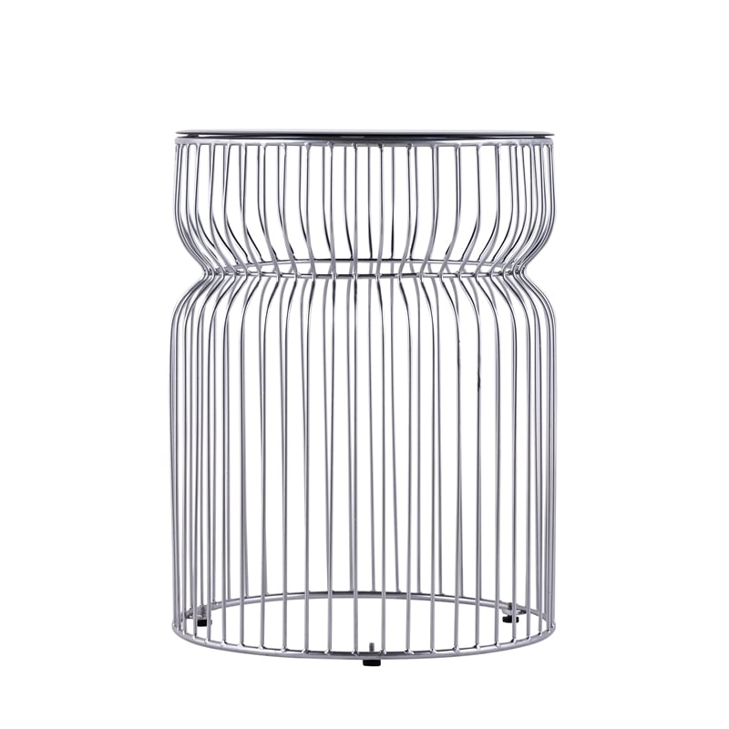 T901 Coffee and End Table Set made with metal and Tempered Glass Top Silver