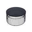 T901 Coffee and End Table Set made with metal and Tempered Glass Top Black