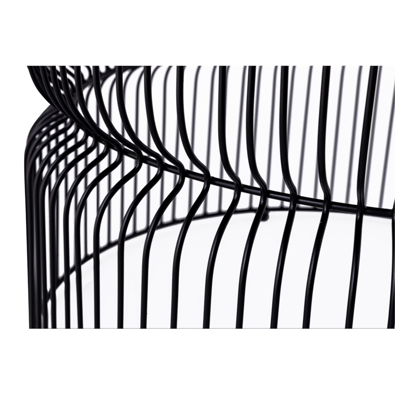 T901 Coffee and End Table Set made with metal and Tempered Glass Top Black